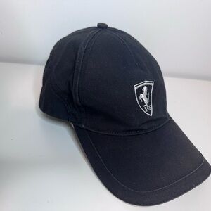 Ferrari Black Cap with Embroidered Emblem